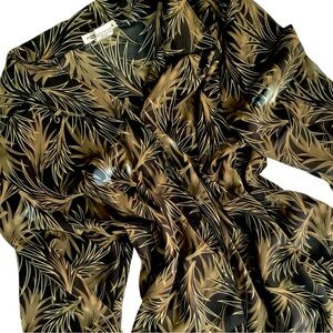 Olive & Black Palm Pattern Blouse
